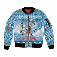 Gamer Christmas Sleeve Zip Bomber Jacket Alright Elves Where We Dropping - Wonder Print Shop