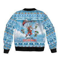 Gamer Christmas Sleeve Zip Bomber Jacket Alright Elves Where We Dropping - Wonder Print Shop