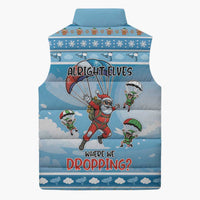 Gamer Christmas Sleeveless Puffer Jacket Alright Elves Where We Dropping - Wonder Print Shop