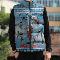 Gamer Christmas Sleeveless Puffer Jacket Alright Elves Where We Dropping - Wonder Print Shop