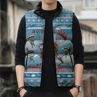 Gamer Christmas Sleeveless Puffer Jacket Alright Elves Where We Dropping - Wonder Print Shop