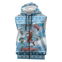 Gamer Christmas Sleeveless Zip Hoodie Alright Elves Where We Dropping - Wonder Print Shop