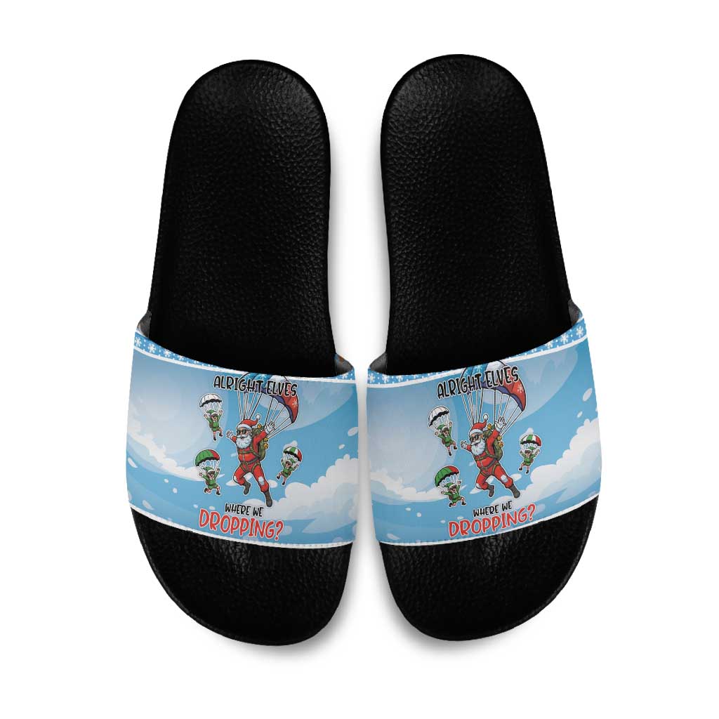 Gamer Christmas Slide Sandals Alright Elves Where We Dropping - Wonder Print Shop