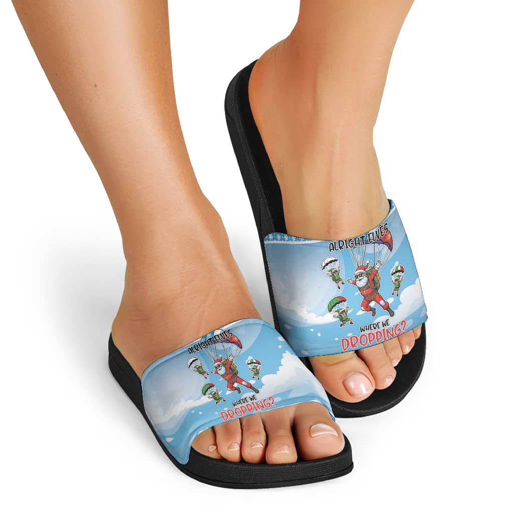 Gamer Christmas Slide Sandals Alright Elves Where We Dropping - Wonder Print Shop
