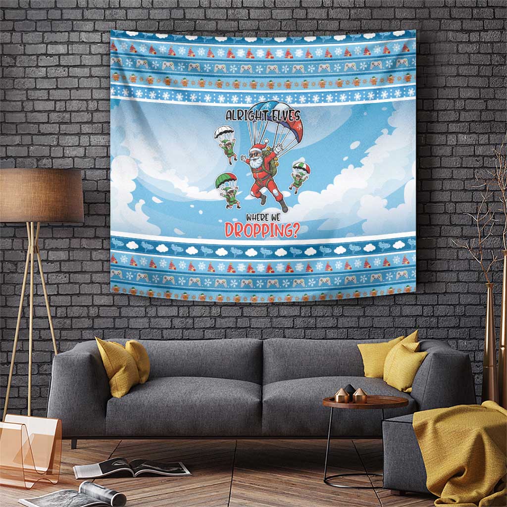 Gamer Christmas Tapestry Alright Elves Where We Dropping - Wonder Print Shop