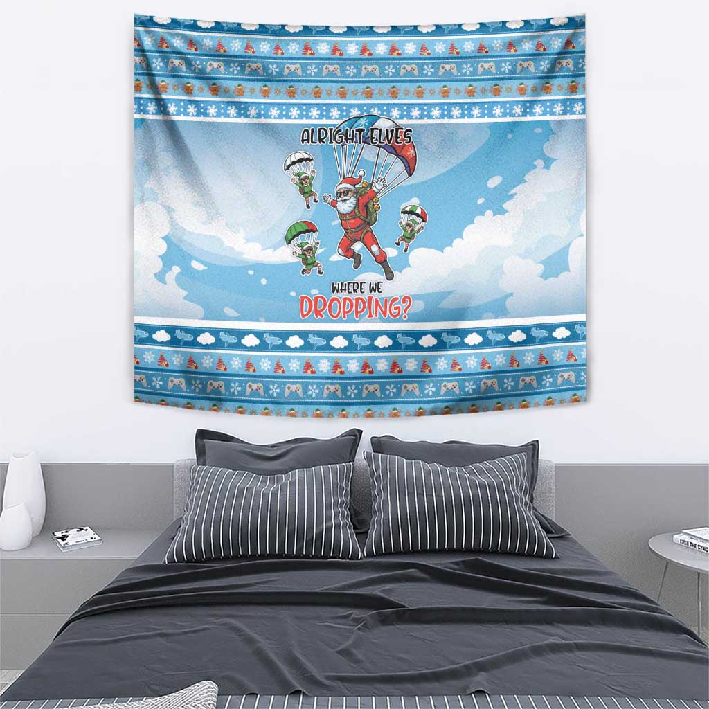 Gamer Christmas Tapestry Alright Elves Where We Dropping - Wonder Print Shop