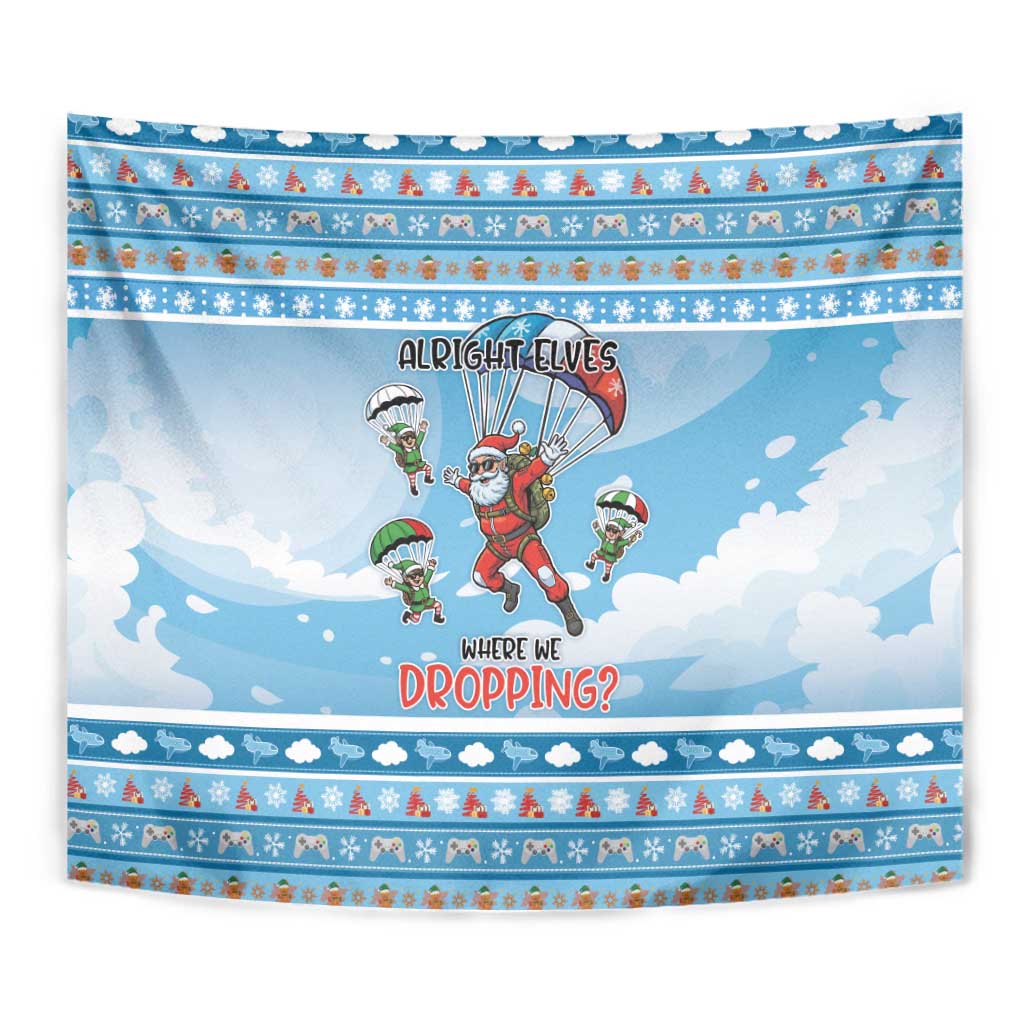 Gamer Christmas Tapestry Alright Elves Where We Dropping - Wonder Print Shop