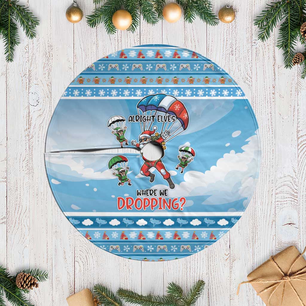 Gamer Christmas Tree Skirt Alright Elves Where We Dropping - Wonder Print Shop