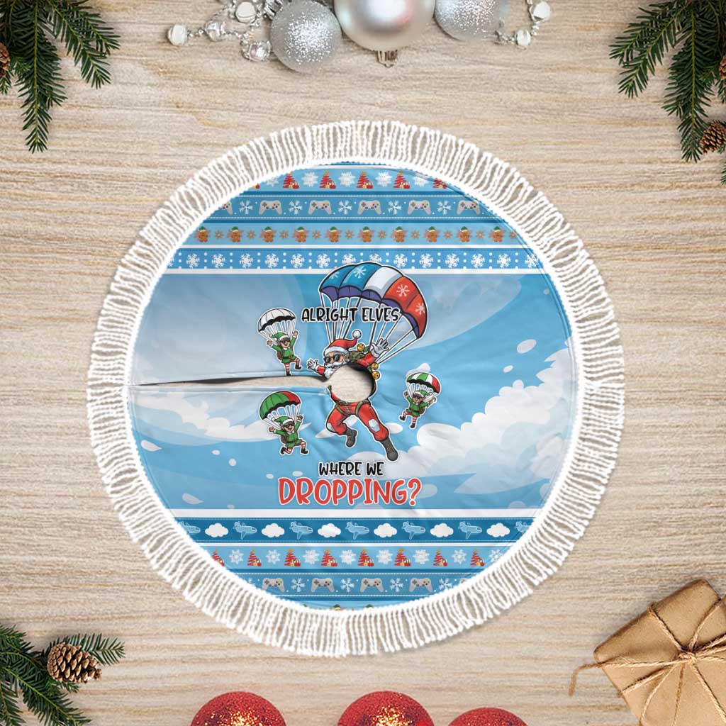 Gamer Christmas Tree Skirt Alright Elves Where We Dropping - Wonder Print Shop