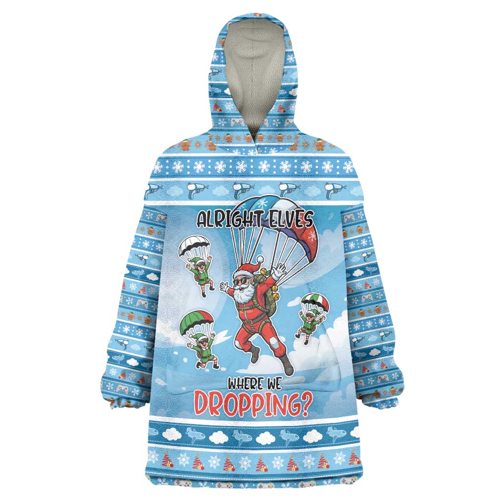 Gamer Christmas Wearable Blanket Hoodie Alright Elves Where We Dropping - Wonder Print Shop