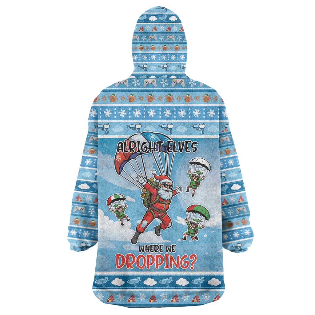 Gamer Christmas Wearable Blanket Hoodie Alright Elves Where We Dropping - Wonder Print Shop
