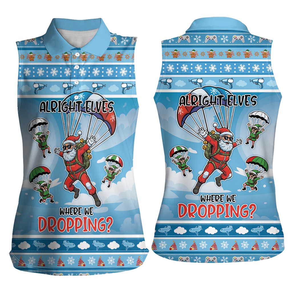 Gamer Christmas Women Sleeveless Polo Shirt Alright Elves Where We Dropping - Wonder Print Shop