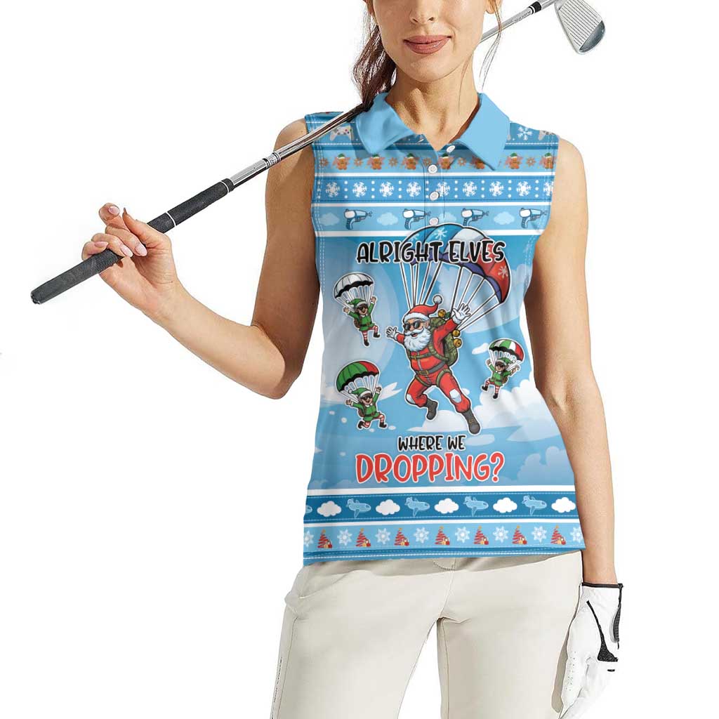 Gamer Christmas Women Sleeveless Polo Shirt Alright Elves Where We Dropping - Wonder Print Shop