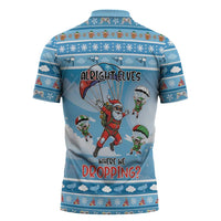 Gamer Christmas Zipper Polo Shirt Alright Elves Where We Dropping - Wonder Print Shop