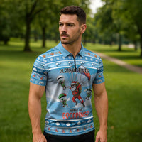 Gamer Christmas Zipper Polo Shirt Alright Elves Where We Dropping - Wonder Print Shop
