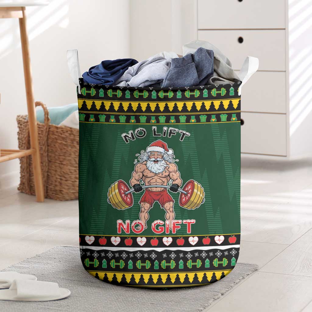 Xmas Gymer Christmas Laundry Basket No Lift No Gift - Wonder Print Shop