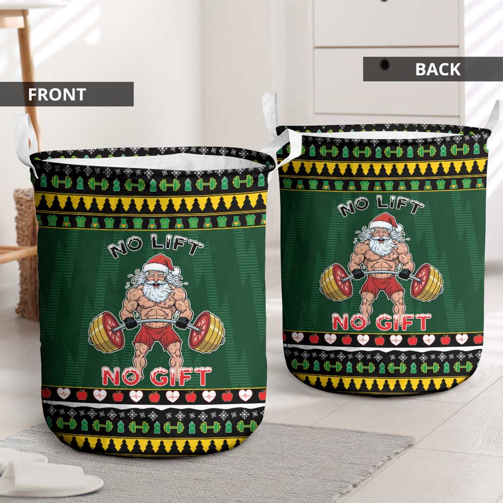 Xmas Gymer Christmas Laundry Basket No Lift No Gift - Wonder Print Shop