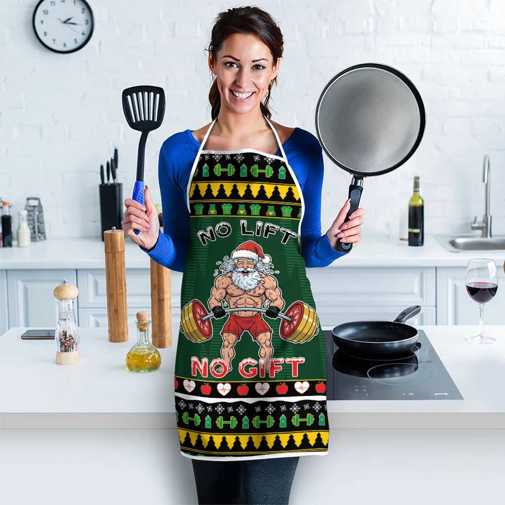 Xmas Gymer Christmas Apron No Lift No Gift - Wonder Print Shop