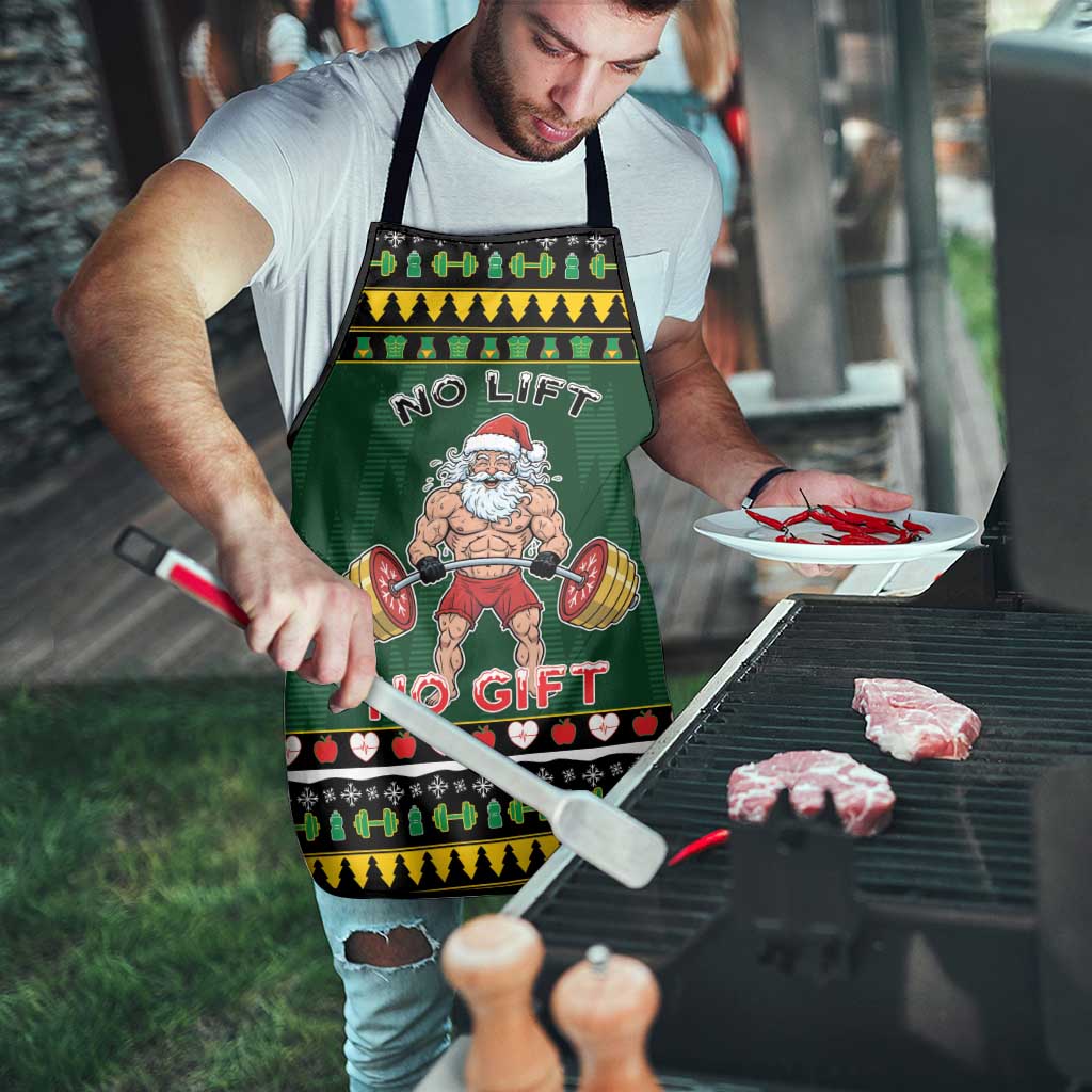 Xmas Gymer Christmas Apron No Lift No Gift - Wonder Print Shop