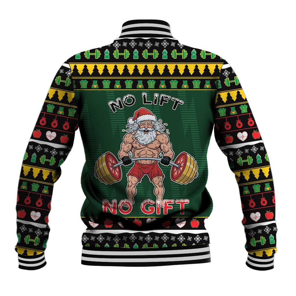 Xmas Gymer Christmas Baseball Jacket No Lift No Gift - Wonder Print Shop