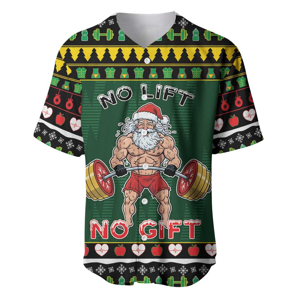 Xmas Gymer Christmas Baseball Jersey No Lift No Gift - Wonder Print Shop