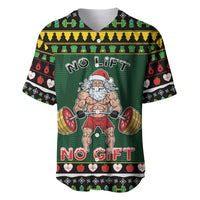 Xmas Gymer Christmas Baseball Jersey No Lift No Gift - Wonder Print Shop