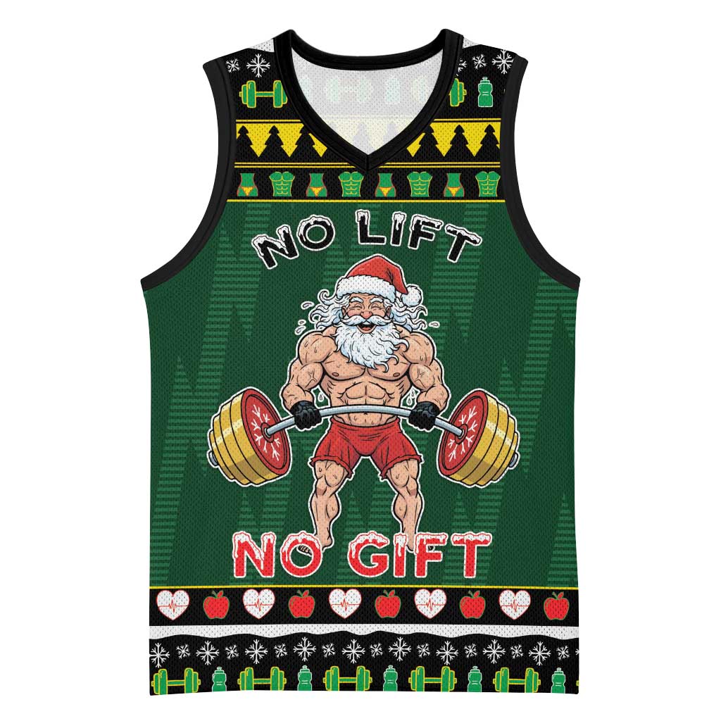 Xmas Gymer Christmas Basketball Jersey No Lift No Gift - Wonder Print Shop