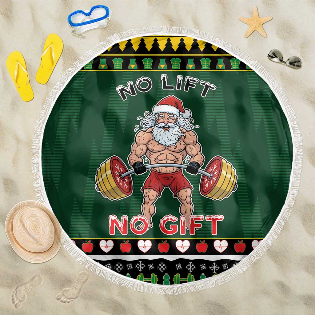 Xmas Gymer Christmas Beach Blanket No Lift No Gift - Wonder Print Shop