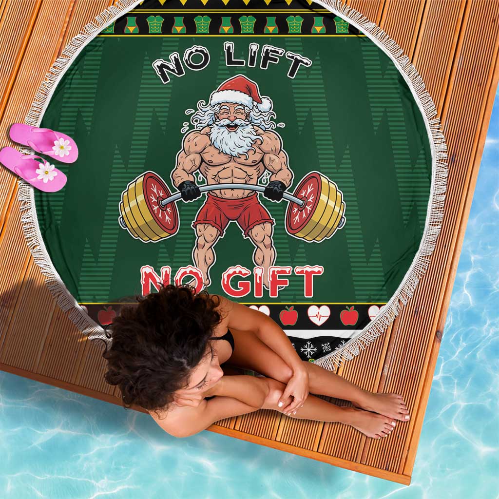 Xmas Gymer Christmas Beach Blanket No Lift No Gift - Wonder Print Shop