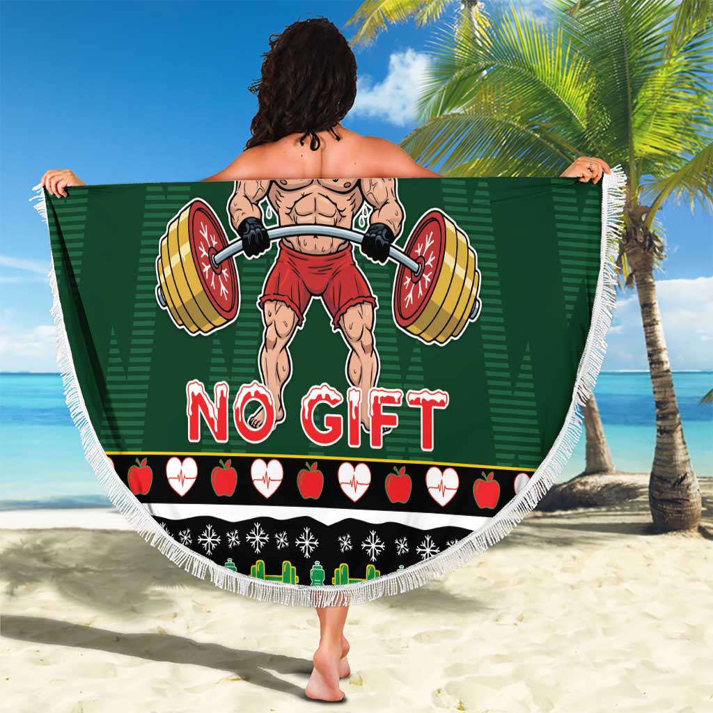 Xmas Gymer Christmas Beach Blanket No Lift No Gift - Wonder Print Shop