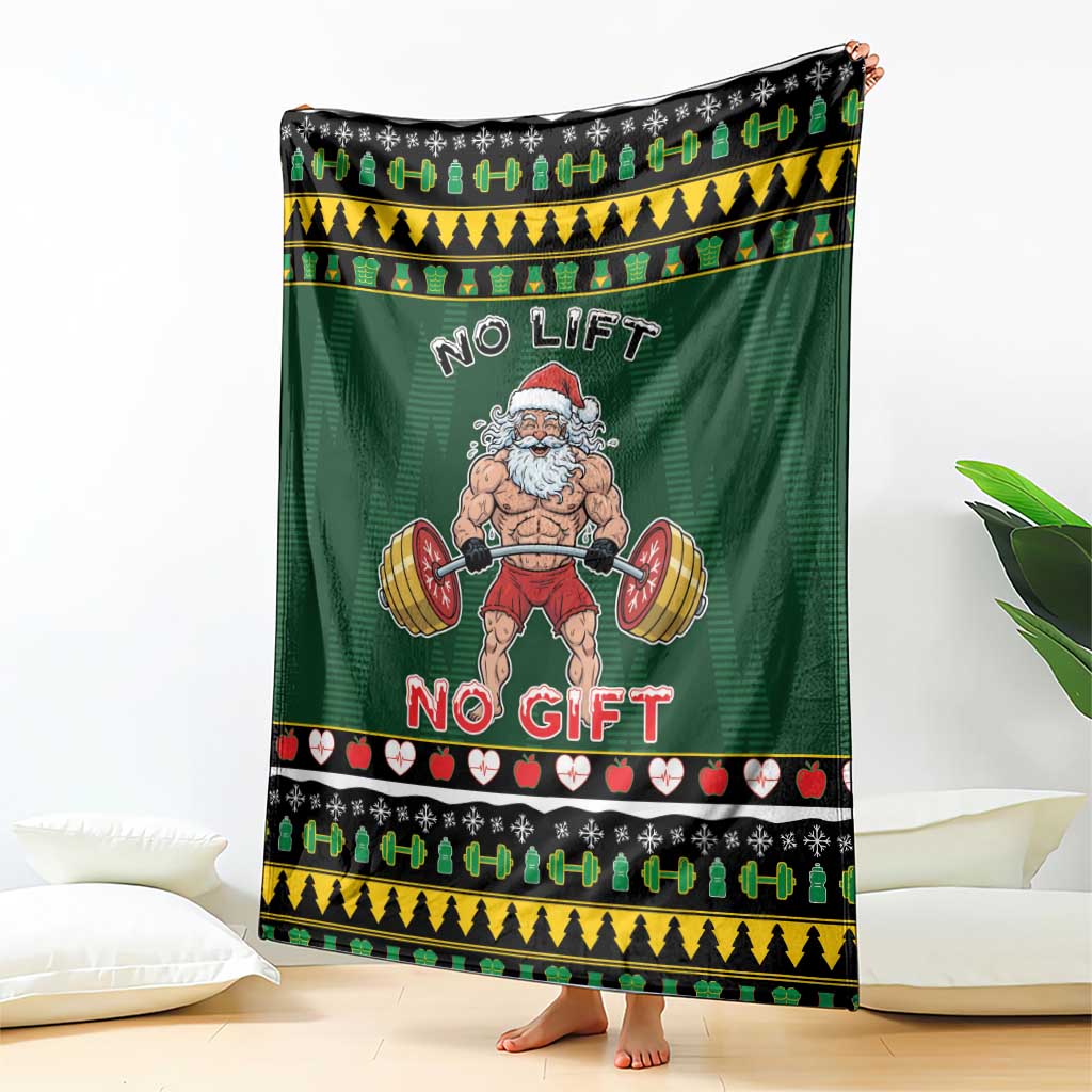 Xmas Gymer Christmas Blanket No Lift No Gift - Wonder Print Shop