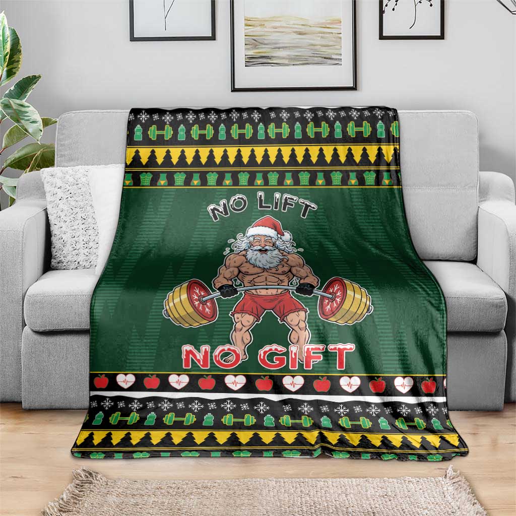 Xmas Gymer Christmas Blanket No Lift No Gift - Wonder Print Shop