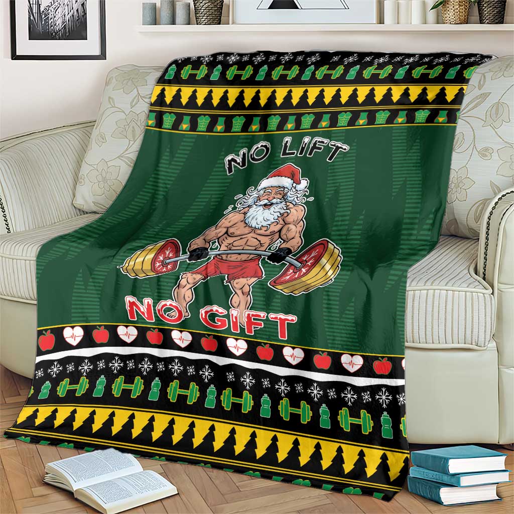 Xmas Gymer Christmas Blanket No Lift No Gift - Wonder Print Shop