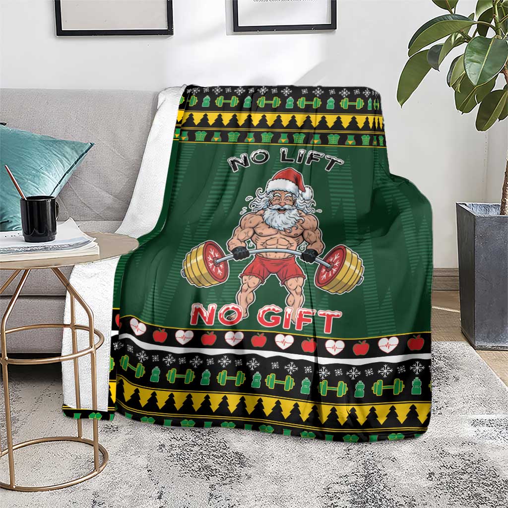 Xmas Gymer Christmas Blanket No Lift No Gift - Wonder Print Shop