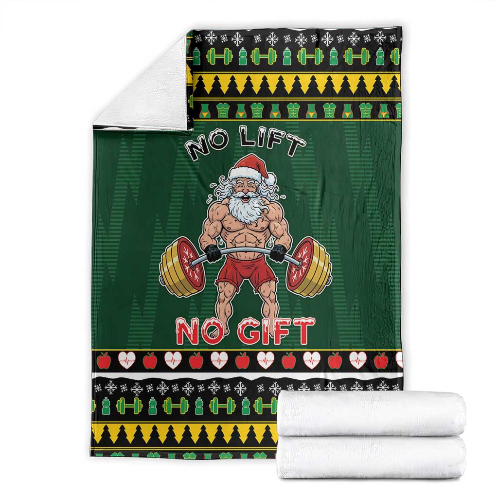 Xmas Gymer Christmas Blanket No Lift No Gift - Wonder Print Shop