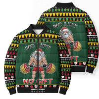 Xmas Gymer Christmas Bomber Puffer Jacket No Lift No Gift - Wonder Print Shop