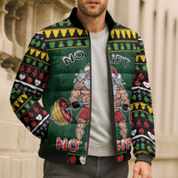 Xmas Gymer Christmas Bomber Puffer Jacket No Lift No Gift - Wonder Print Shop