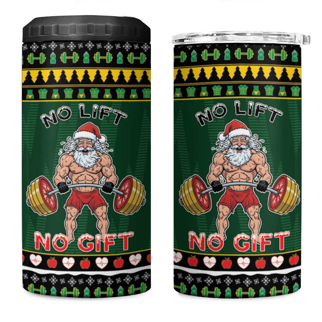 Xmas Gymer Christmas 4 in 1 Can Cooler Tumbler No Lift No Gift - Wonder Print Shop