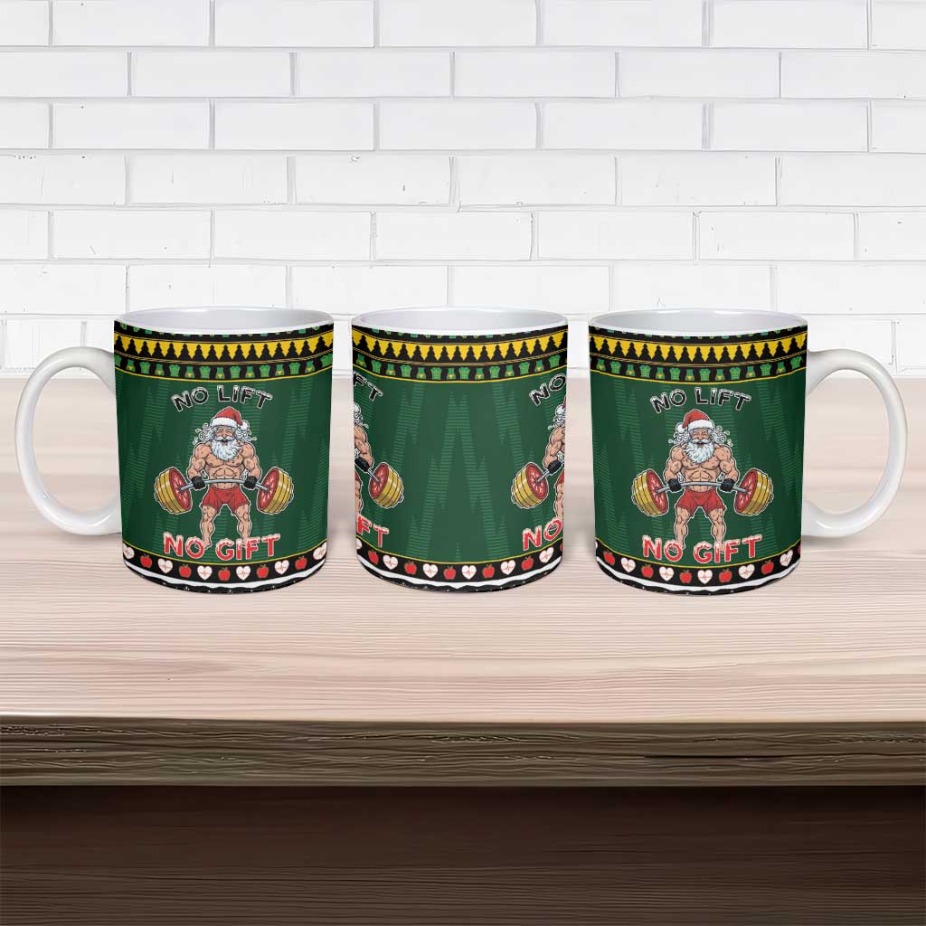 Xmas Gymer Christmas Ceramic Mug No Lift No Gift - Wonder Print Shop