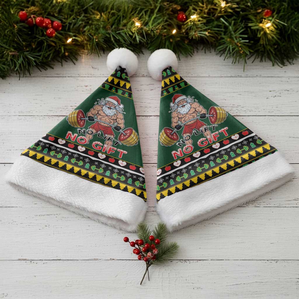 Gym Christmas Santa Hat No Lift No Gift - Wonder Print Shop