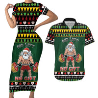 Xmas Gymer Christmas Couples Matching Short Sleeve Bodycon Dress and Hawaiian Shirt No Lift No Gift - Wonder Print Shop