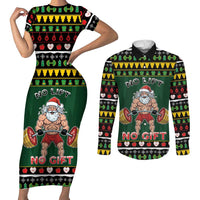 Xmas Gymer Christmas Couples Matching Short Sleeve Bodycon Dress and Long Sleeve Button Shirt No Lift No Gift - Wonder Print Shop