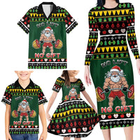 Xmas Gymer Christmas Family Matching Long Sleeve Bodycon Dress and Hawaiian Shirt No Lift No Gift - Wonder Print Shop