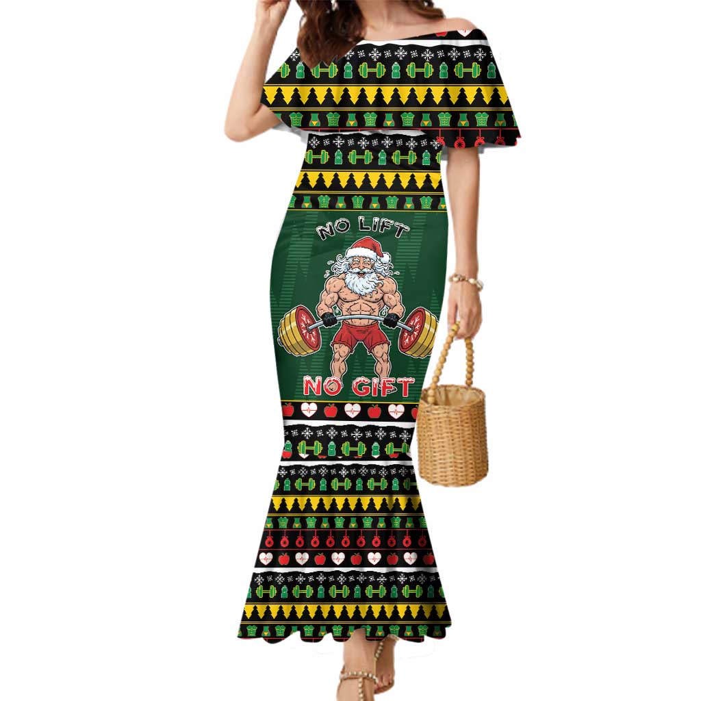 Xmas Gymer Christmas Family Matching Mermaid Dress and Hawaiian Shirt No Lift No Gift - Wonder Print Shop