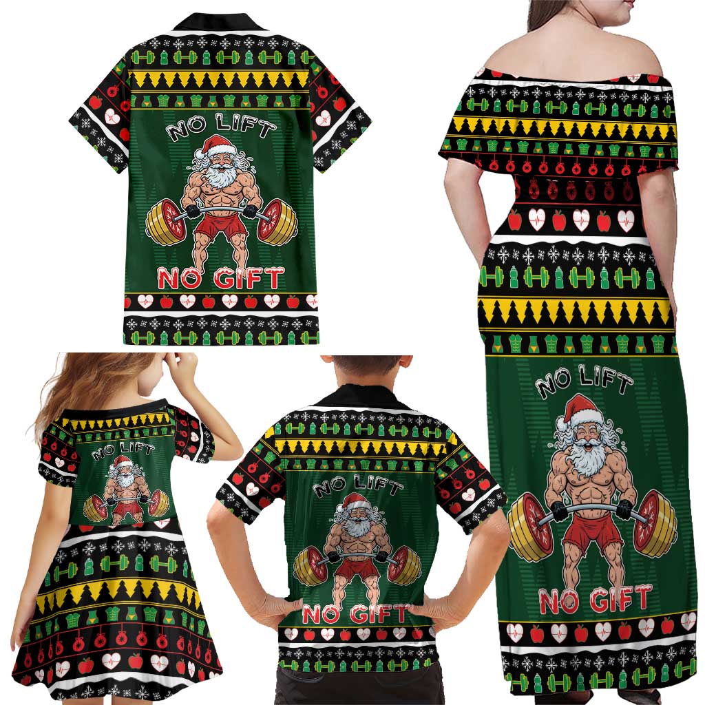 Xmas Gymer Christmas Family Matching Off Shoulder Maxi Dress and Hawaiian Shirt No Lift No Gift - Wonder Print Shop