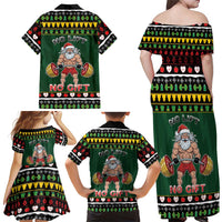 Xmas Gymer Christmas Family Matching Off Shoulder Maxi Dress and Hawaiian Shirt No Lift No Gift - Wonder Print Shop