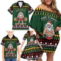 Xmas Gymer Christmas Family Matching Off Shoulder Short Dress and Hawaiian Shirt No Lift No Gift - Wonder Print Shop