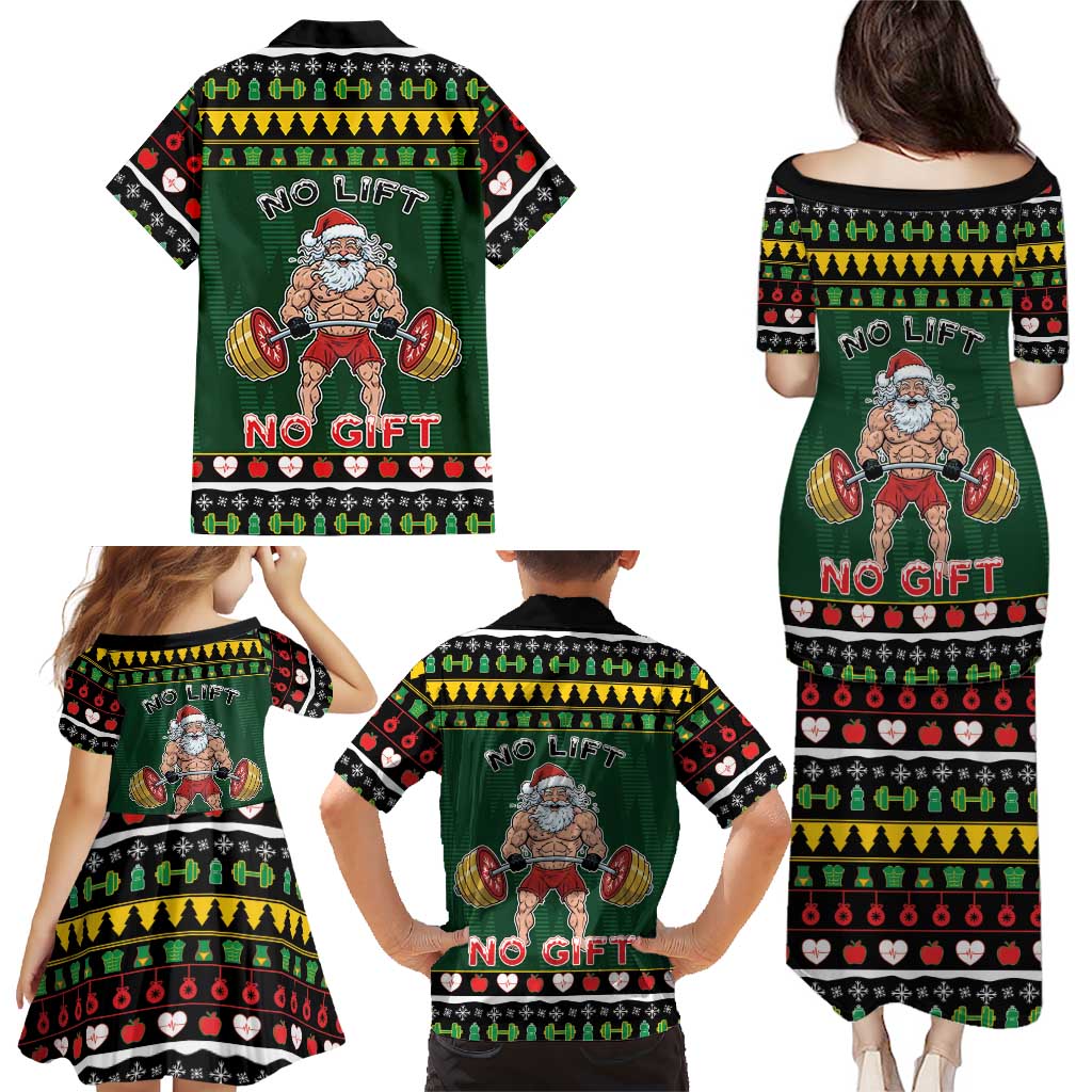 Xmas Gymer Christmas Family Matching Puletasi and Hawaiian Shirt No Lift No Gift - Wonder Print Shop