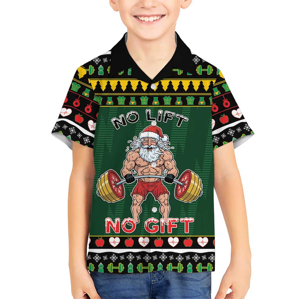 Xmas Gymer Christmas Family Matching Short Sleeve Bodycon Dress and Hawaiian Shirt No Lift No Gift - Wonder Print Shop