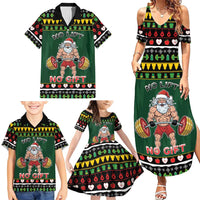 Xmas Gymer Christmas Family Matching Summer Maxi Dress and Hawaiian Shirt No Lift No Gift - Wonder Print Shop